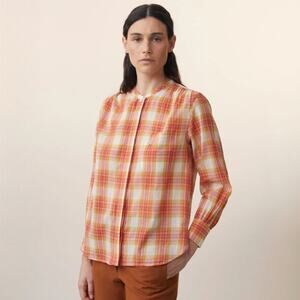 Moismont Lucia Shirt No. 729 The Perfect Natural Plaid Size Large NWT